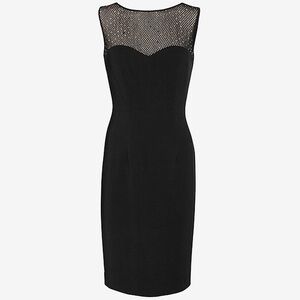L’Agence For Intermix Black Sleeveless Sequin Mesh Sparkle Sheath Dress LBD